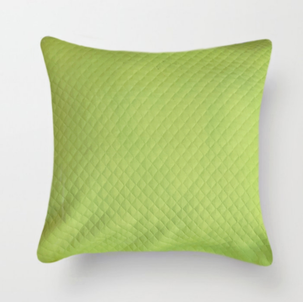 Neon green quilt pattern pillow